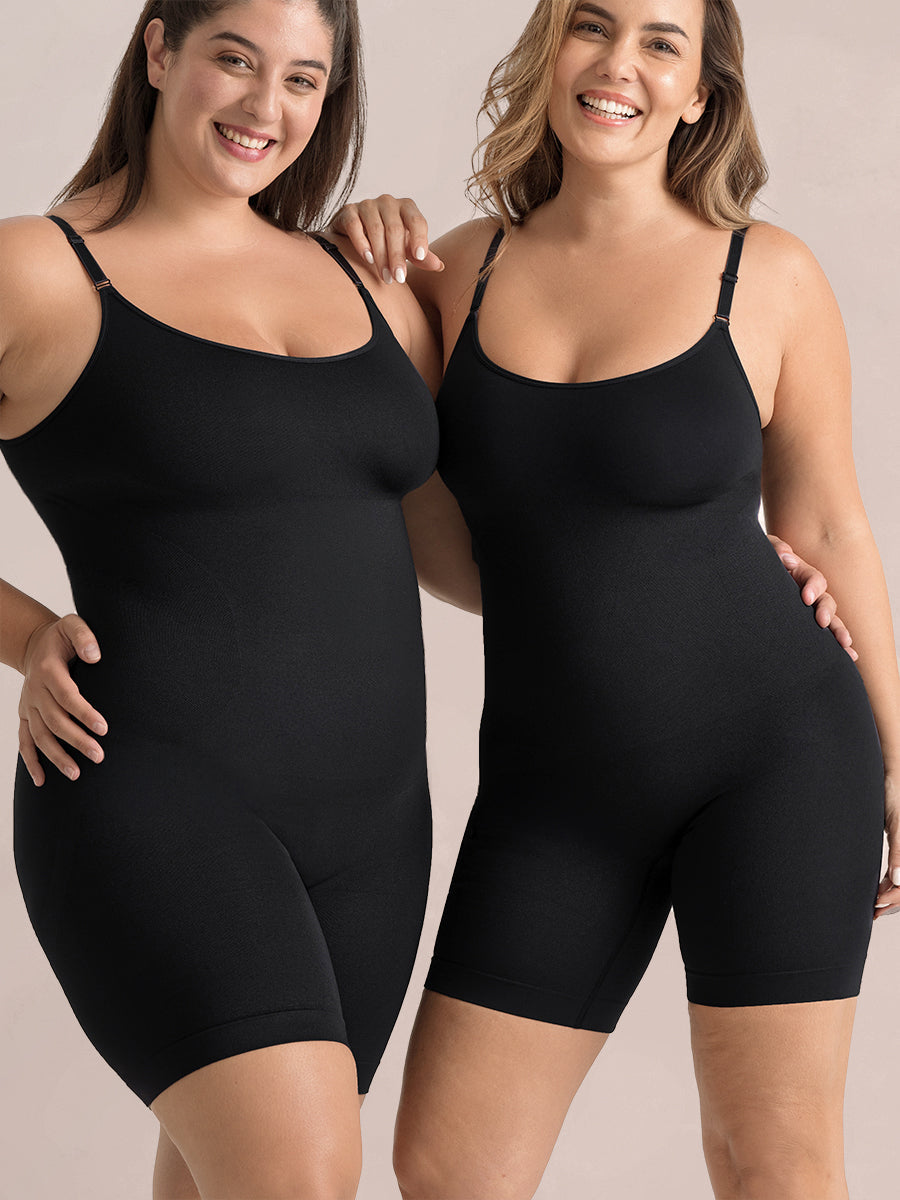 Shapermint Essentials All Day Every Day Scoop Neck Mid-Thigh Bodysuit