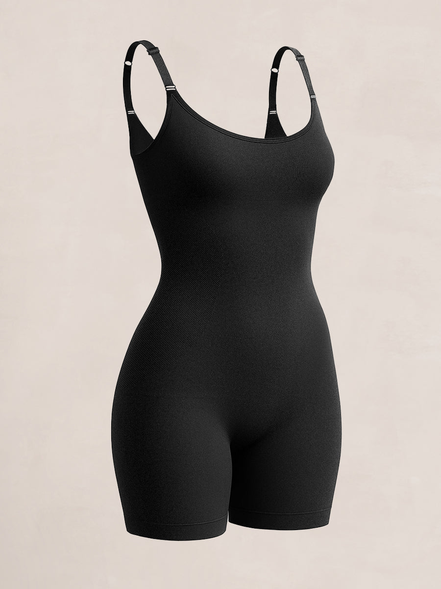 Shapermint Essentials All Day Every Day Scoop Neck Mid-Thigh Bodysuit