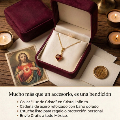 Luz de Cristo: El Sagrado Corazón en Cristal Infinito