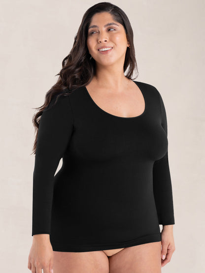 Shapermint Essentials All Day Every Day Long Sleeve Shaping T-Shirt